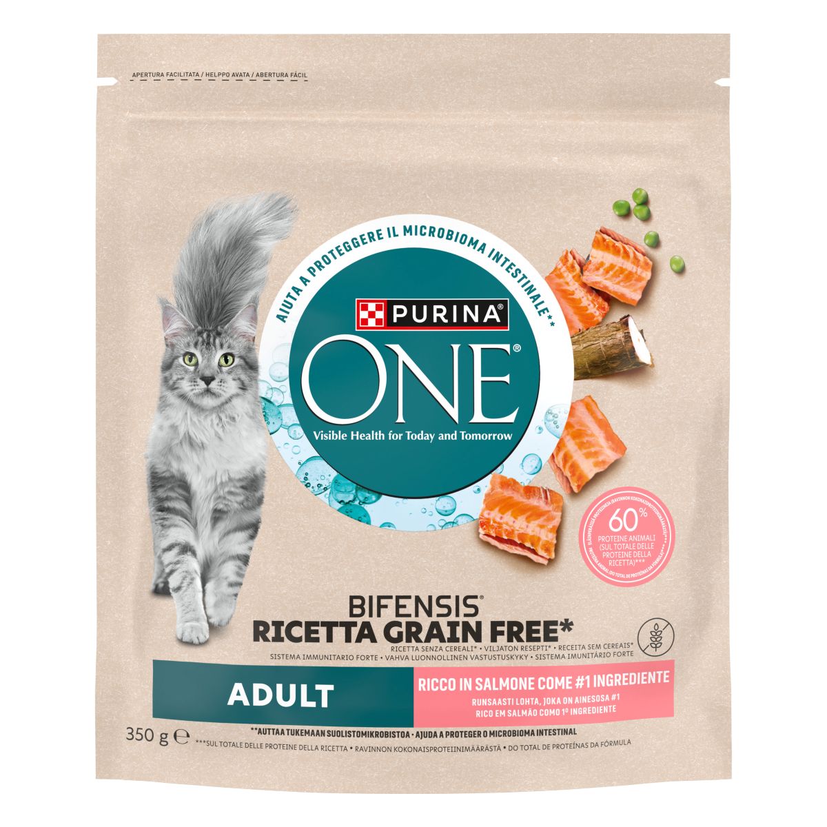 PURINA ONE® Bifensis Adult, Secco Gatto Grain Free ricco in Salmone