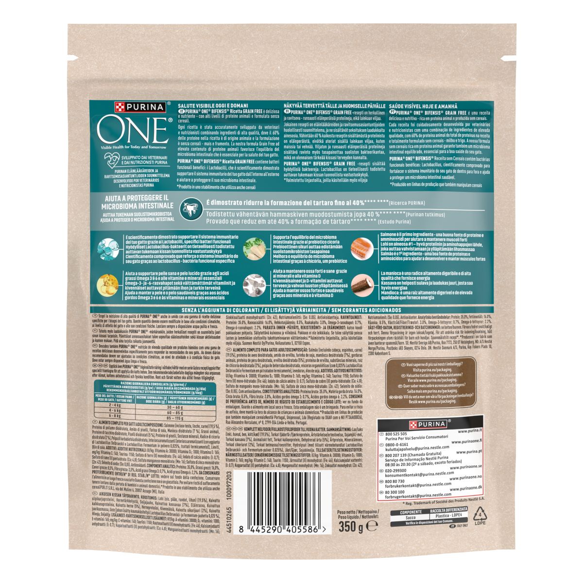 PURINA ONE® Bifensis Adult, Secco Gatto Grain Free ricco in Salmone