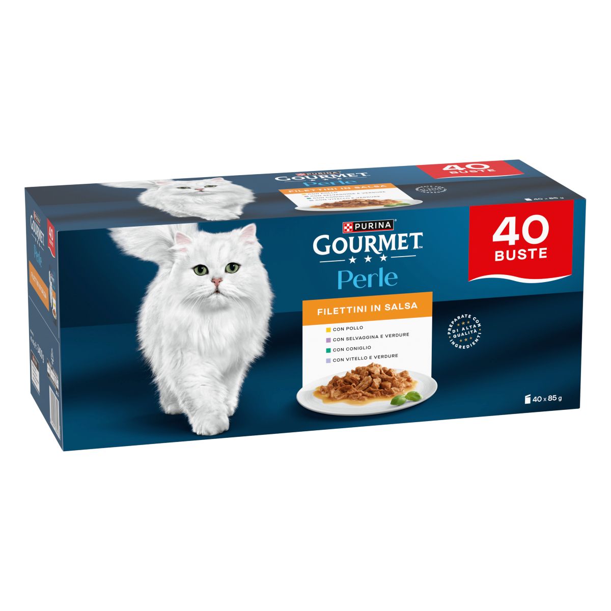 GOURMET® Perle Filettini in Salsa, Gusti Assortiti, Multipack da 40