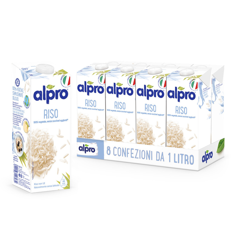 ALPRO CLASSICO Gusto Riso 100% Vegetale | Alproshop.it 8 confezioni x 1 Litro A volte nella vita c'è bisogno di prendersi una pausa rilassante. E perché non ora? Mettiti comodo, versati un bel bicchiere di fresca Bevanda al Riso ALPRO e goditi il suo gusto delicato e leggermente dolce, senza zuccheri aggiunti. Ideale per chi è intollerante o allergico al glutine, ALPRO CLASSICO al Riso è la scelta giusta per chi segue un regime alimentare particolare, ma non vuole rinunciare alla delicatezza delle cose fatte secondo natura. La Bevada ALPRO al Riso è una dolce coccola che 