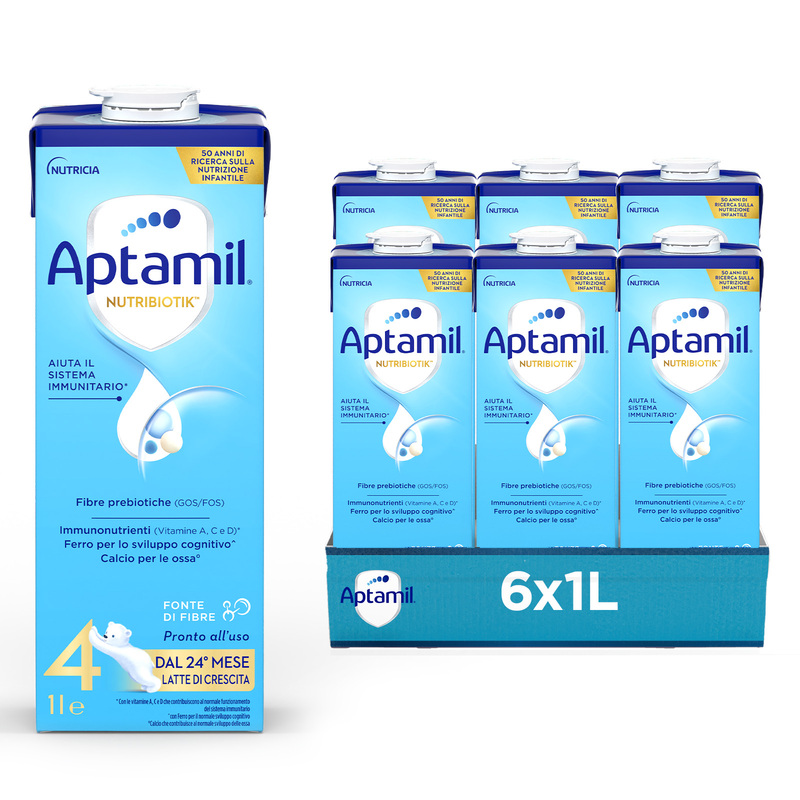 APTAMIL NUTRIBIOTIK 4 Latte di crescita Liquido| Aptashop 6 Confezioni