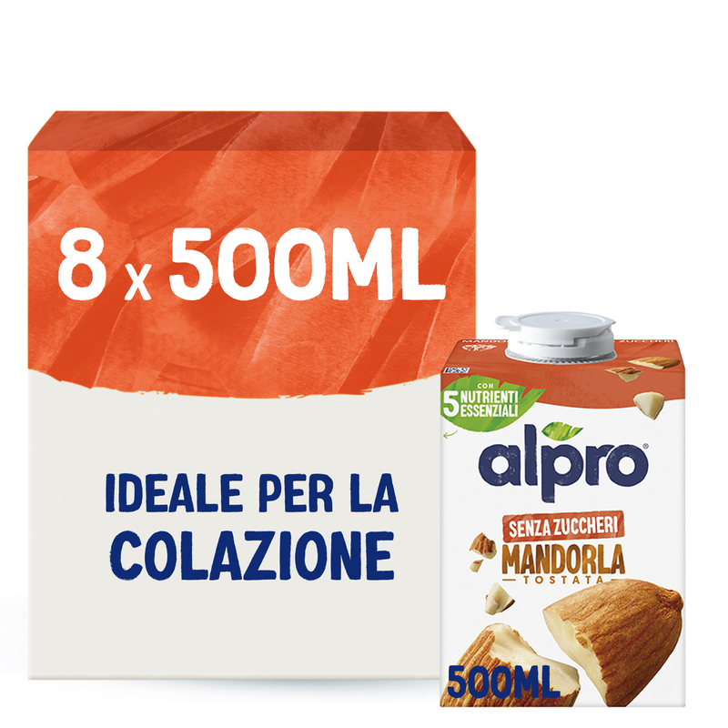 ALPRO SENZA ZUCCHERI, Bevanda Vegetale alla Mandorla 8x500ml | Alproshop.it 8 Confezioni da 500ml 8 Confezioni da 500ml